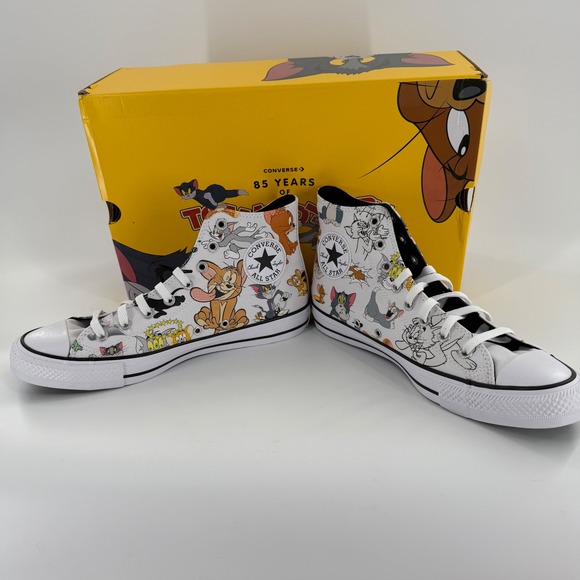 Converse x Tom & Jerry Shoes Mens US 10.5 White Chuck Taylor All Star Hi A15112C - Picture 10 of 11
